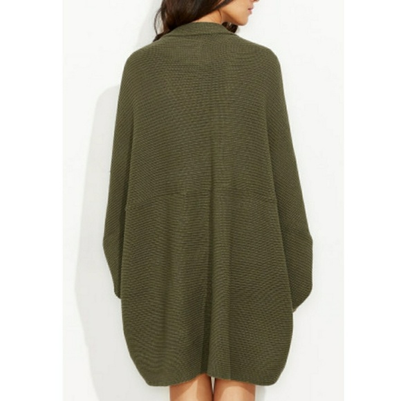 LAST ONE! Open Front Cocoon Cardigan - Picture 3 of 5